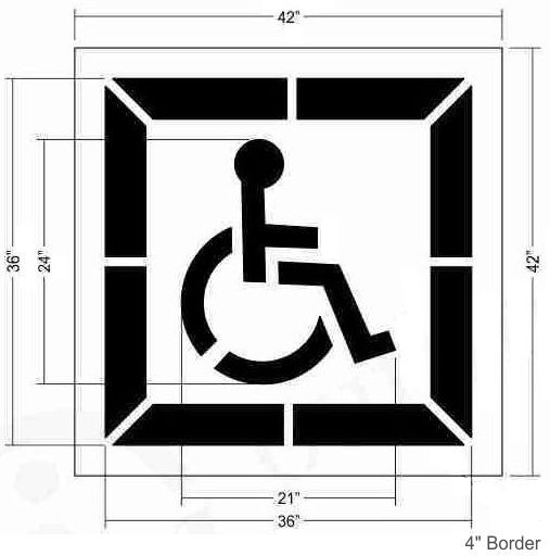 2 Part California ADA Handicap Stencil