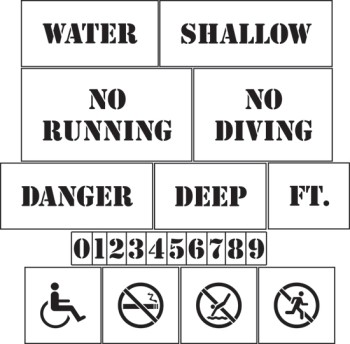 Pool Area Marking Stencil Kit