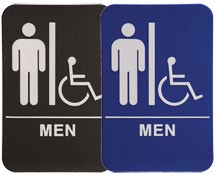 Stock ADA Sign, 6"x9", MEN Handicap