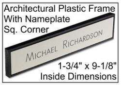 1-3/4" x 9-1/8" Plastic Frame w/Name Plate