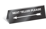 Engraved Table Tent Sign, Next Teller