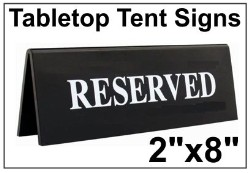 Engraved Table Top Tent Sign 2" x 8"