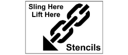 Sling Here and Lift Here Stencil