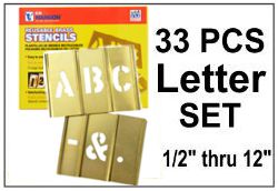 Brass Interlocking Letters Only - 33 Piece Set