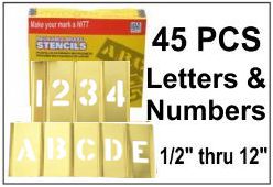 Brass Interlocking Letters and Numbers - 45 Piece Set