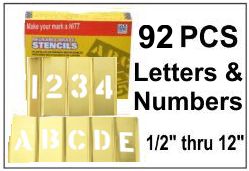 Brass Interlocking Letters and Numbers - 92 Piece Set