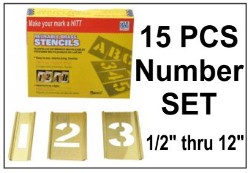 Brass Interlocking Numbers Only - 15 Piece Set