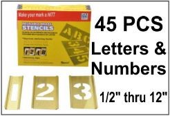 Brass Interlocking Letters and Numbers - 45 Piece Set