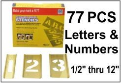 Brass Interlocking Letters and Numbers - 77 Piece Set