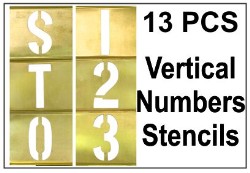 Brass Vertical 13 Piece Number Set
