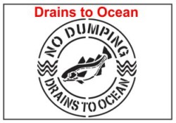 Drains into Ocean Stencil Sets, Qty. 1, 10 and 50 Pack