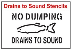 Drains to Sound Stencil Sets, Qty. 1, 10 and 50 Pack