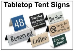 Custom Tabletop Tent Signs