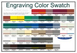 Engaving Plastic Color Swatch Chart