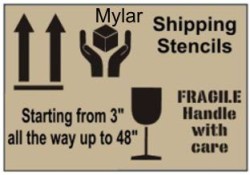 Shipping Stencils in Mylar Plastic