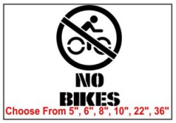 No Bikes Safety Symbol Stencil
