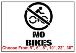 No Bikes Safety Symbol Stencil