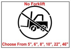 No Forklift Safety Symbol Stencil