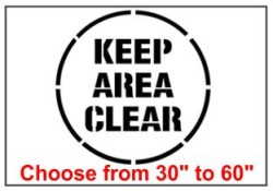 Keep Area Clear Safety Symbol Stencil