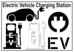 EV Electric Vehicle Charging Station Stencils