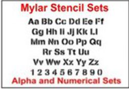 Alpha and Numerical Stencil Sets in Mylar Plastic