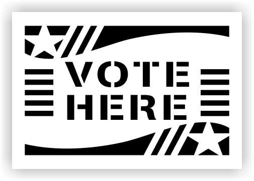 Vote Here Stencils