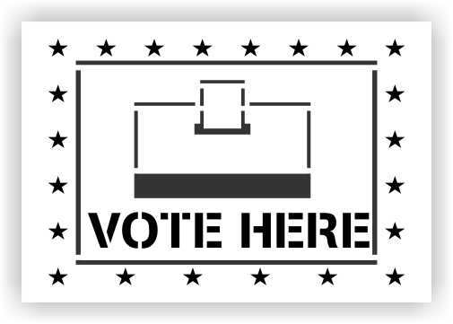 Vote Here Box Stencils