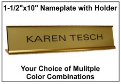 1-1/2"x10" Name Plate with Desk Holder