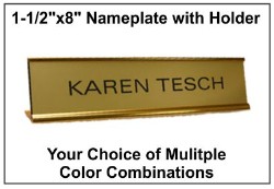 1-1/2"x8" Nameplate with Desk Frame