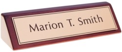2" x 10" Red Piano Wood Holder W/Engraved Name Plate