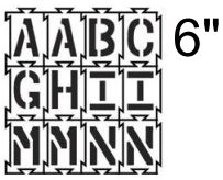 4-Way-Lock Stencil A-Z Alphabet Set
