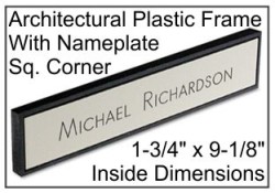 1-3/4" x 9-1/8" Plastic Frame w/Name Plate