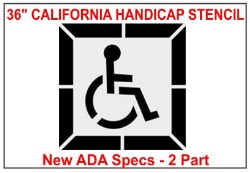 2 Part California ADA Handicap Stencil