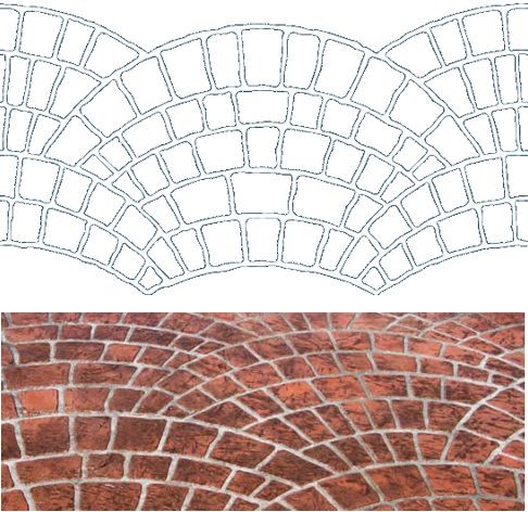 Cobble Brick Concrete Stencil