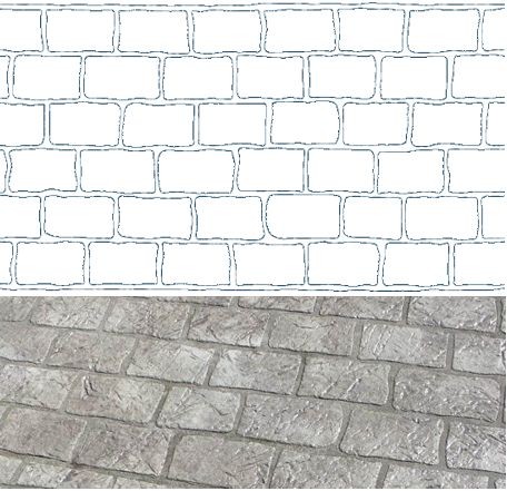 Concrete Paper Stencil - Cobble Brick