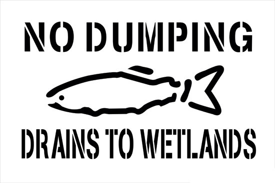 Drains to Wetlands Stencil