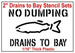 2" 10/Pack Drains to Bay Stencil
