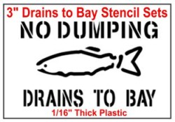 3" 50/Pack Drains to Bay Stencil