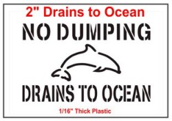 Drains to Ocean Stencil 10pk