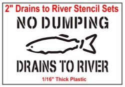 Drains to River Stencil