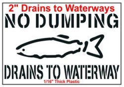Drains to Waterways Stencil