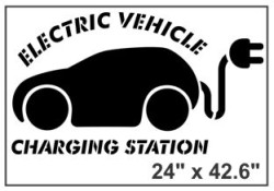 Electric Vehicle Charging Station Stencil