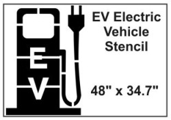 Electric Vehicle Charging Station Stencil