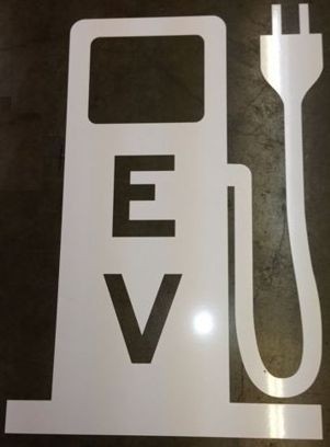 Electric Vehicle Charging Station Stencil