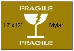 12"x12" Mylar Fragile Freight Marking Stencil