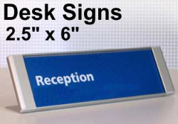 Modular Desk Signs & Custom Changeable Insert - 2.5" x 6"