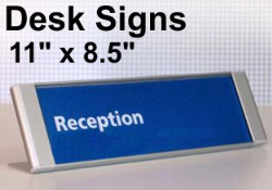 Modular Desk Signs & Custom Changeable Insert - 8.5" x 11"