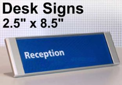Modular Desk Signs & Custom Changeable Insert - 2.5" x 8.5"