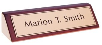 2" x 10" Red Piano Wood Holder W/Engraved Name Plate