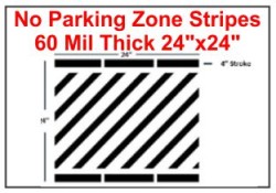 24" No Parking Zone Stripes